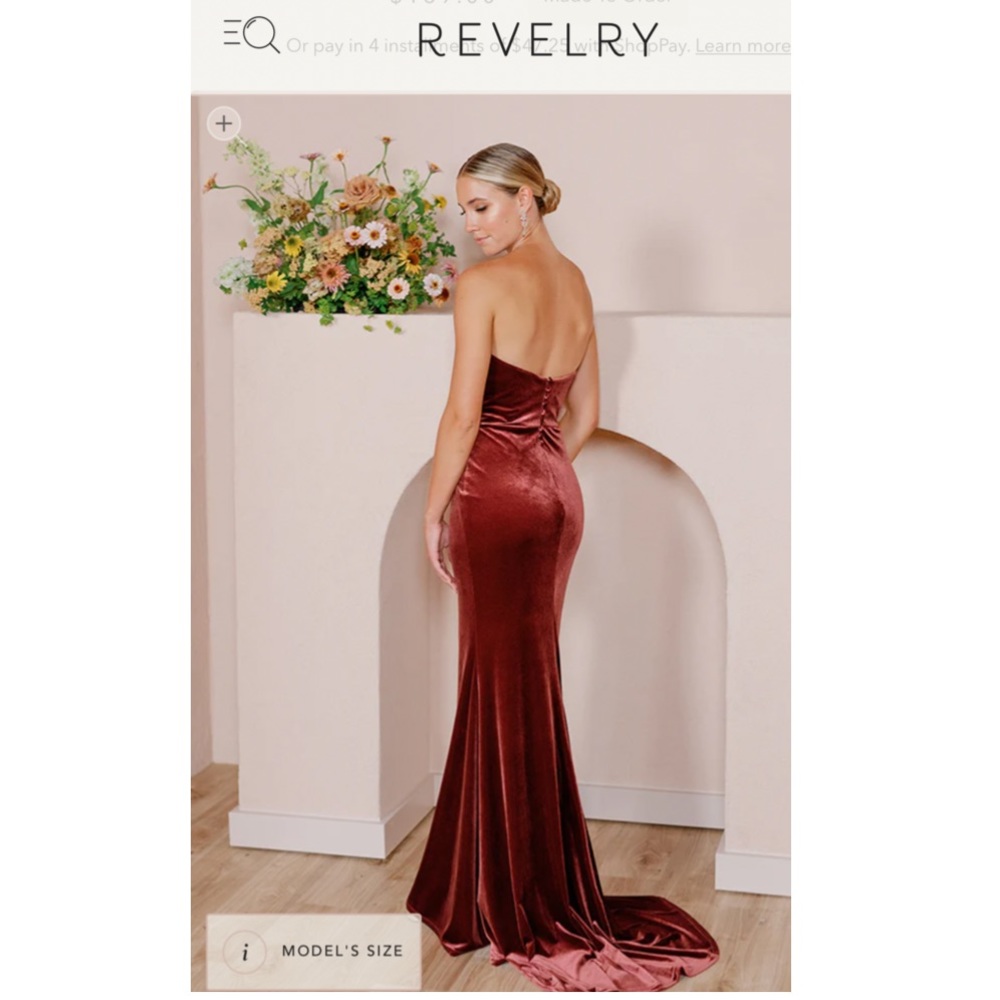 Quinn Velvet Revelry Burgundy bridesmaid dress - NWT - 6